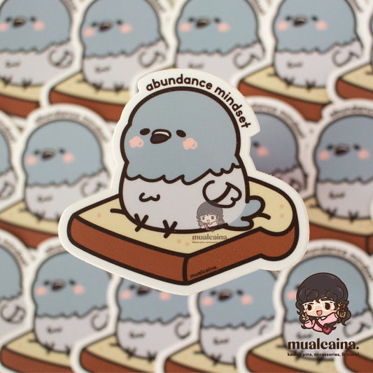 "Abundance Mindset" Pigeon Vinyl Sticker