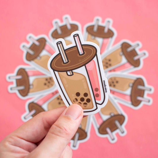 Split Cup Boba Vinyl Sticker