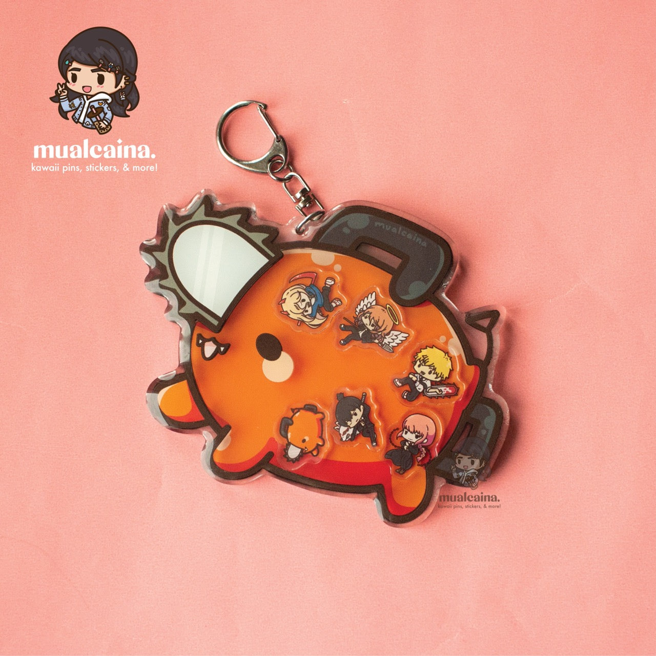 Anime Chibi Devil Acrylic Shaker Keychain