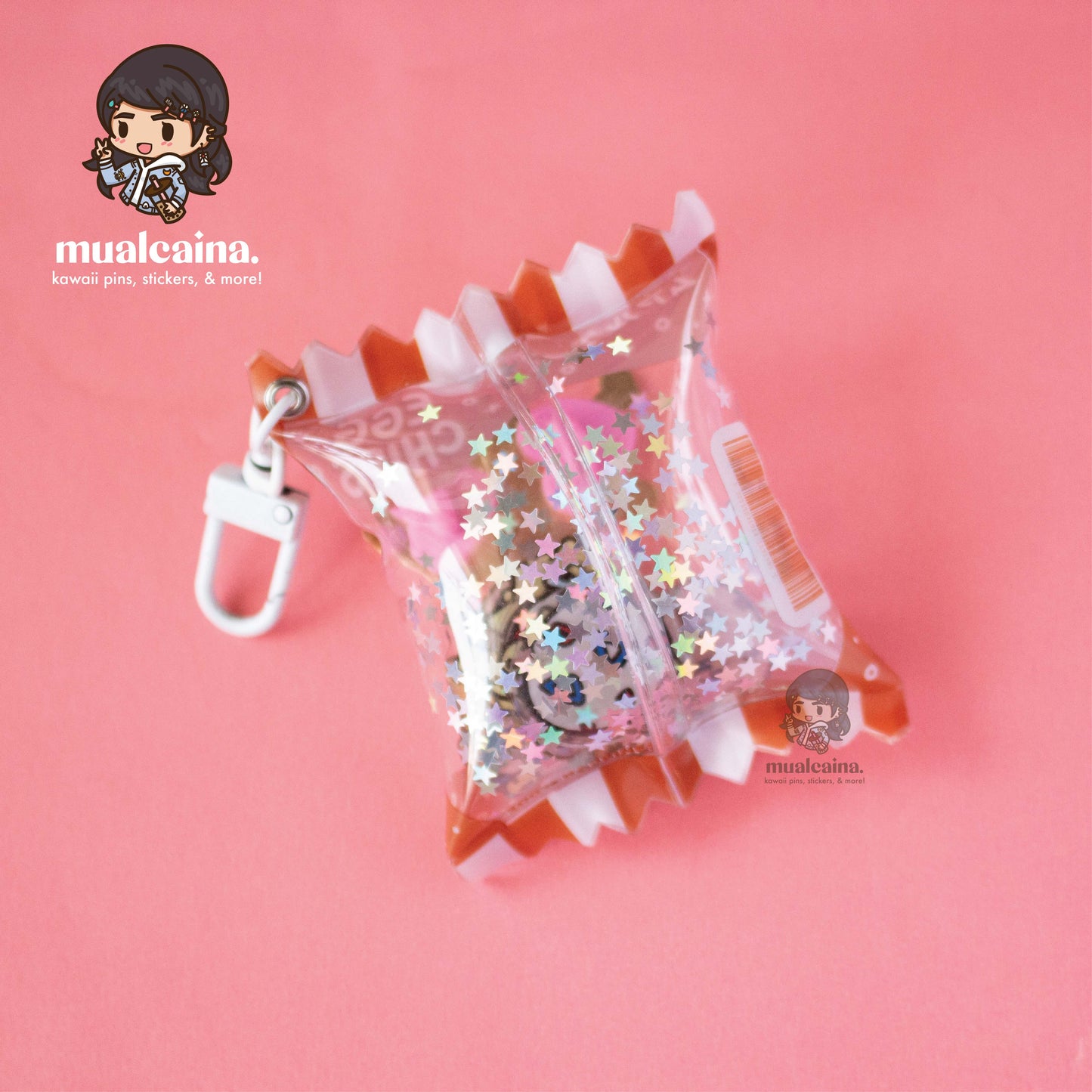 Egg Chips Bag Shaker Keychain