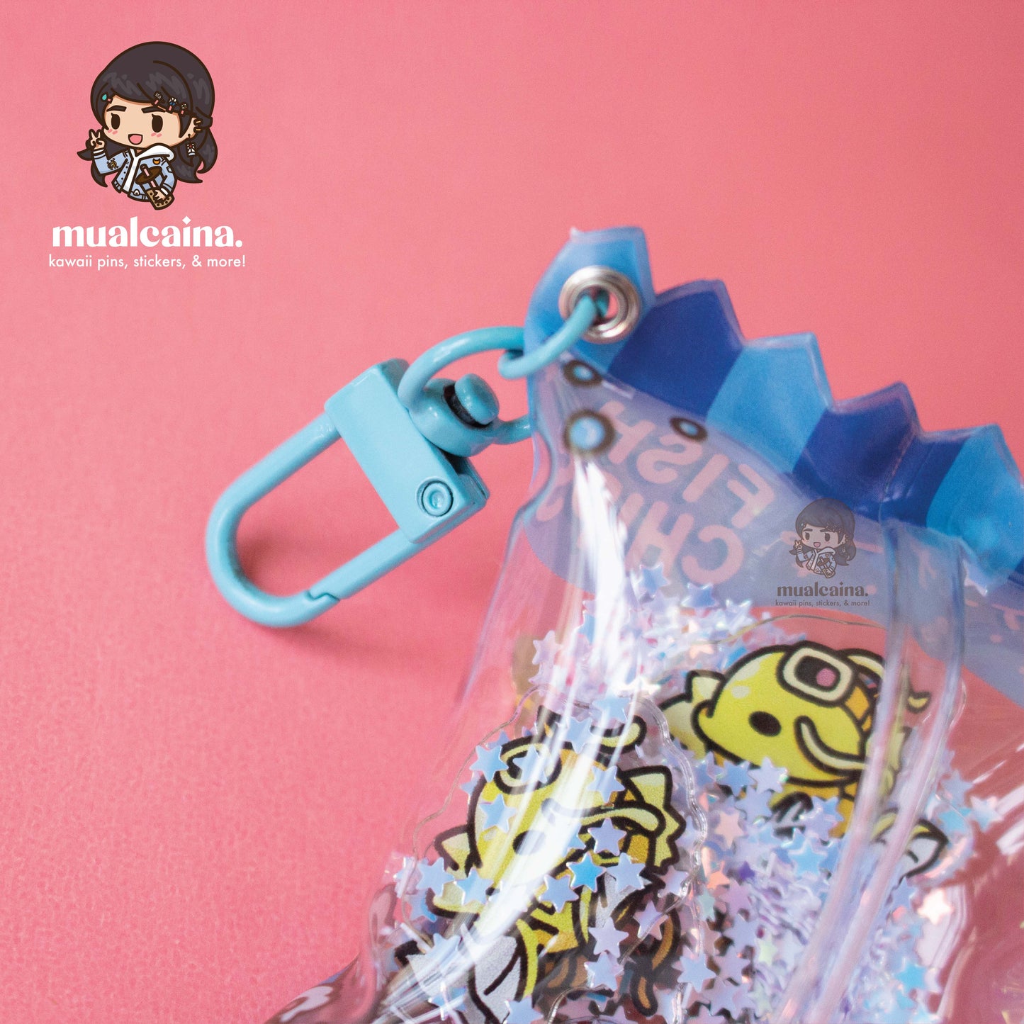 Fish Chips Bag Shaker Keychain