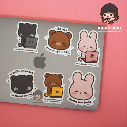 Kawaii Corporate Life Vinyl Stickers