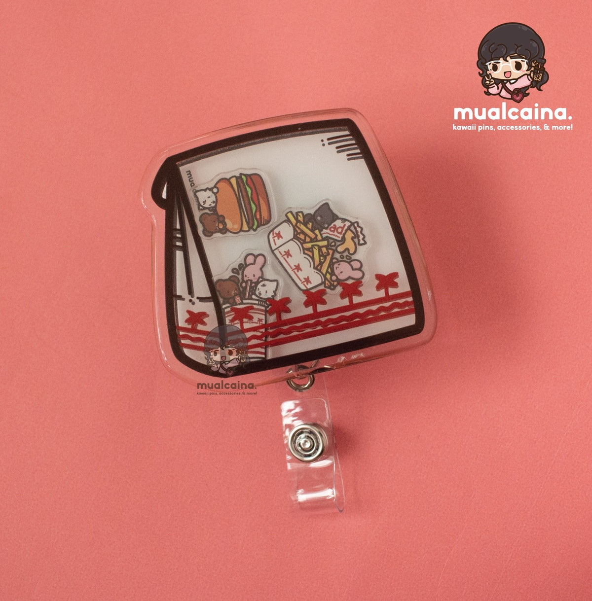 Fast Food Shaker Badge Reel
