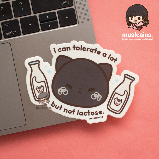 Lactose Intolerant Kawaii Cat [Vinyl Sticker]