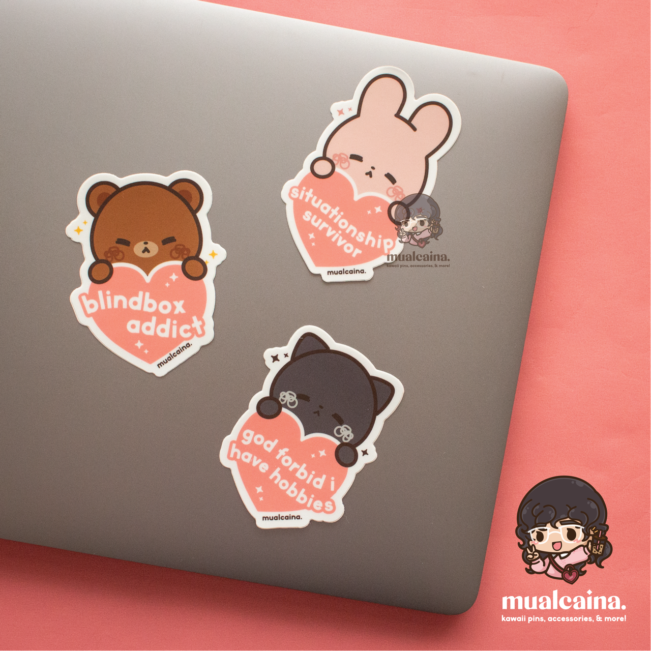 Kawaii Heart Animals [Vinyl Sticker]