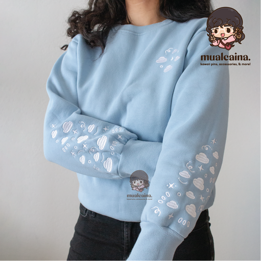 [PRE-ORDER] Embroidered Crewneck - Blue Skies [SHIPS DECEMBER/JANUARY]