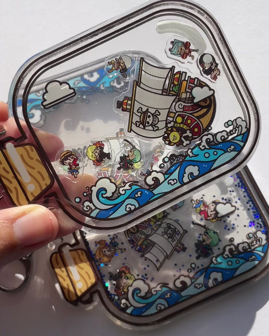 Anime Chibi Pirates Acrylic Shaker Keychain