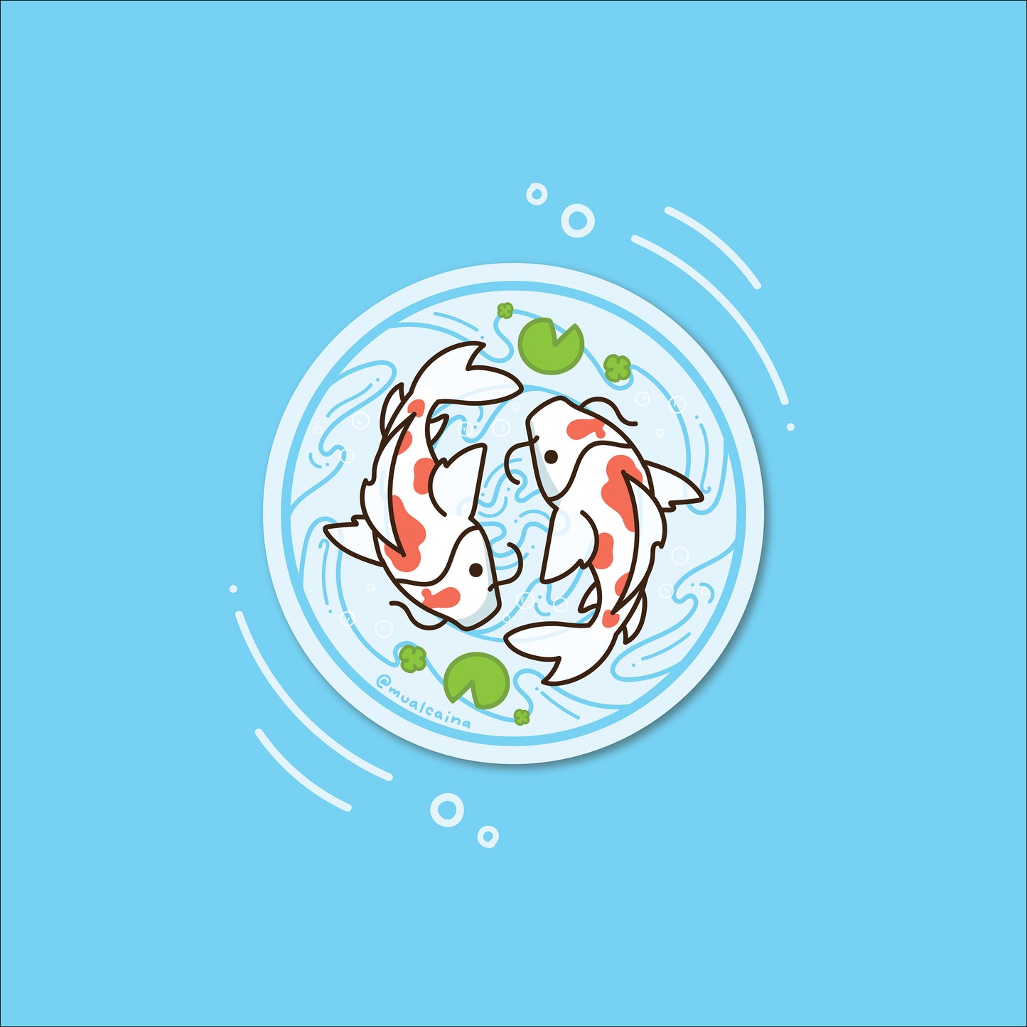 Transparent Koi Fish Pond Vinyl Sticker