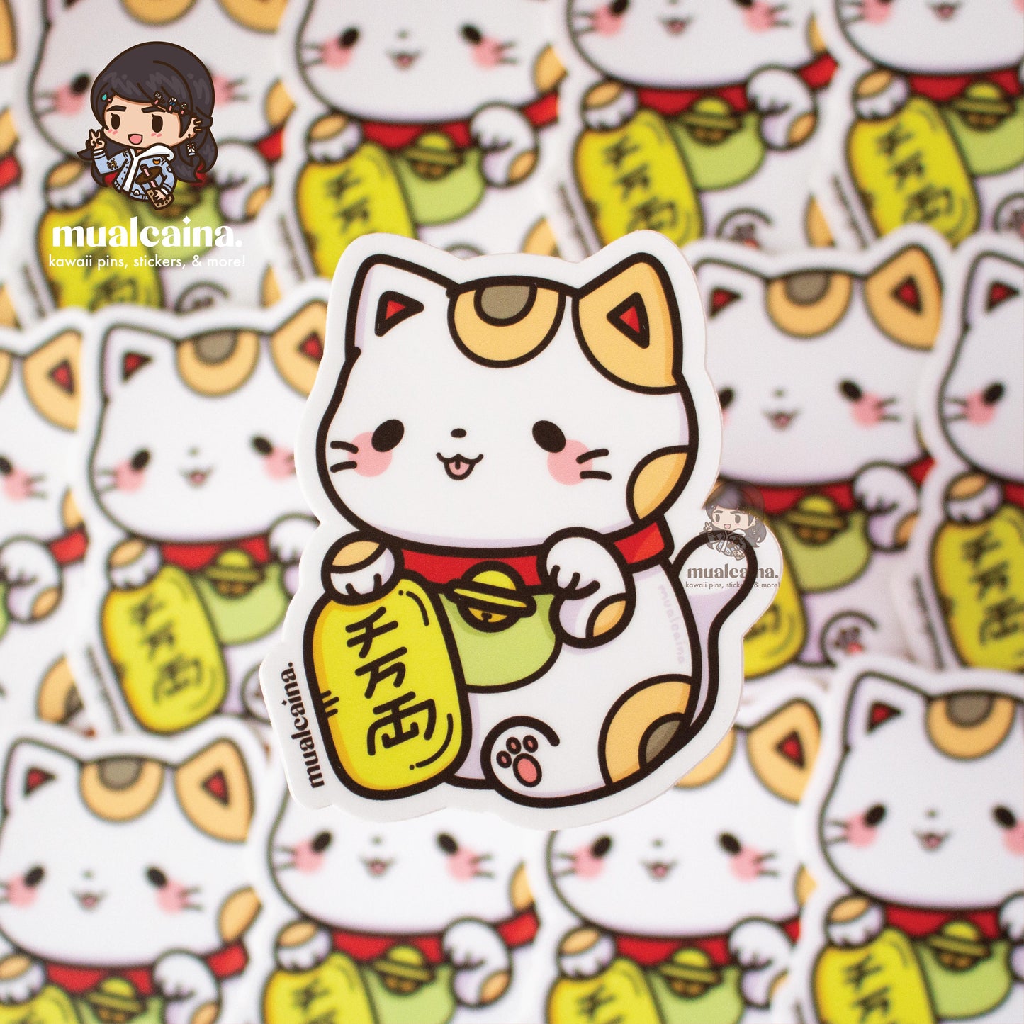 Maneki Neko / Lucky Cat Vinyl Sticker