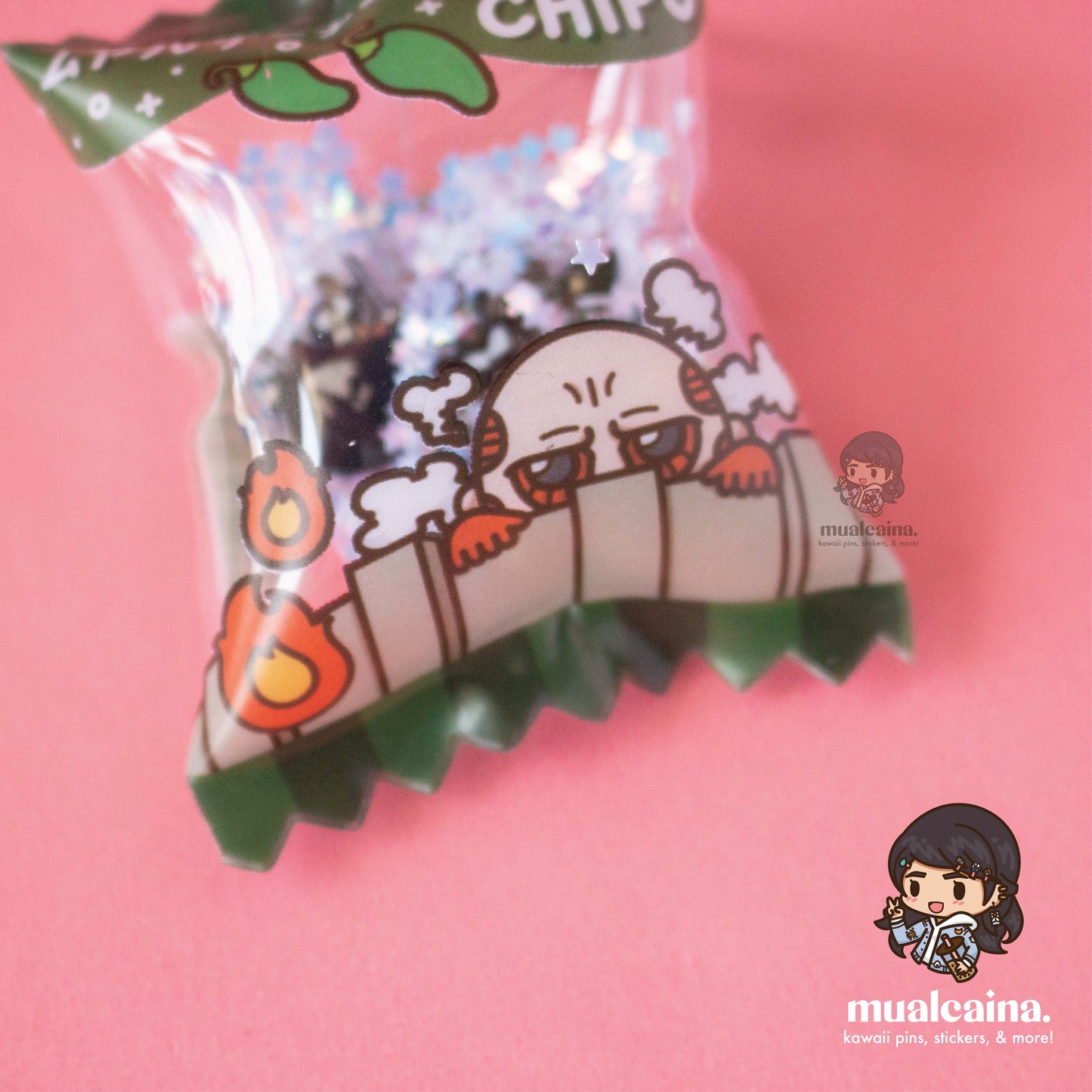 Spicy Chips Bag Shaker Keychain